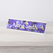Miniatur Blue Irises Frühblut Schreibtischnamensplakette (Vorderseite )