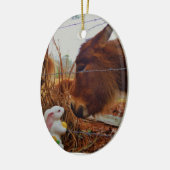 Miniatur Brown Pferd & Ostersonne Keramik Ornament (Links)