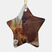 Miniatur Brown Pferd & Ostersonne Keramik Ornament (Links)