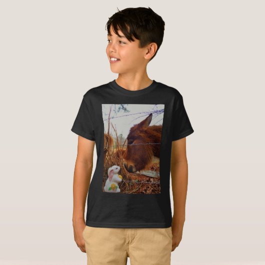 Miniatur Brown Pferd & Ostersonne T-Shirt (Vorne ganz)