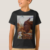 Miniatur Brown Pferd & Ostersonne T-Shirt (Vorderseite)