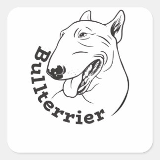 Miniatur Bull Terrier Bully-Geschenk Quadratischer Aufkleber