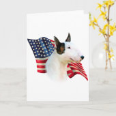 Miniatur-Bull-Terrier-Flagge Karte (Gelbe Blume)