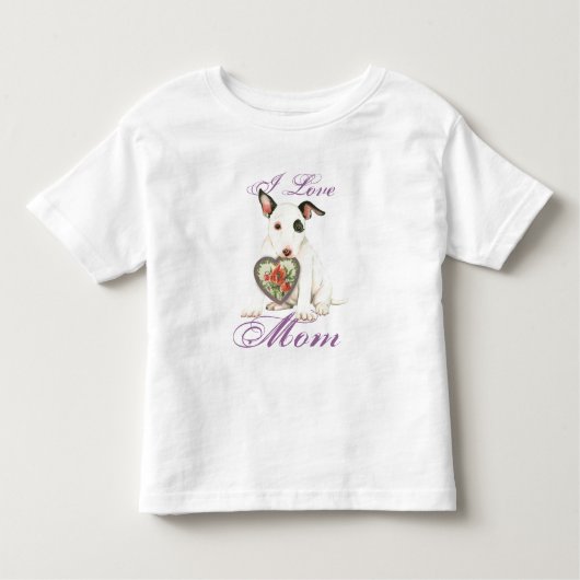 Miniatur Bull Terrier Herz Mama Kleinkind T-shirt (Vorderseite)