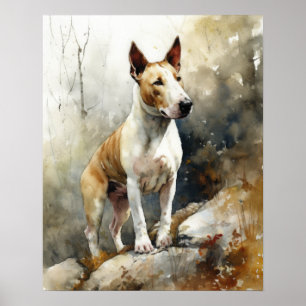 Miniatur Bull Terrier Hund Art Print Poster