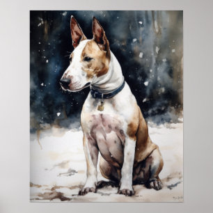 Miniatur Bull Terrier Hund Art Print Poster