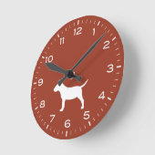 Miniatur-Bull-Terrier-Hunde Silhouette Runde Uhr (Winkel)