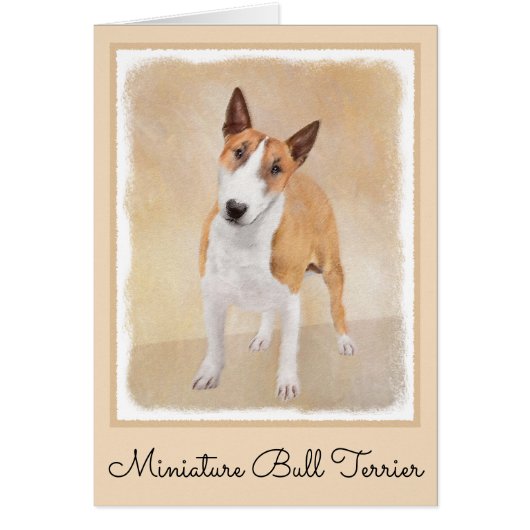 Miniatur Bull Terrier Malerei - Niedlich Original  (Vorne)