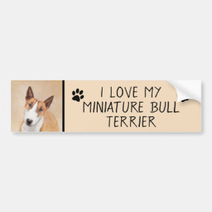 Miniatur Bull Terrier Malerei - Niedlich Original  Autoaufkleber