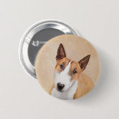 Miniatur Bull Terrier Malerei - Niedlich Original  Button (Vorne & Hinten)
