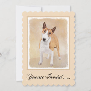 Miniatur Bull Terrier Malerei - Niedlich Original  Einladung