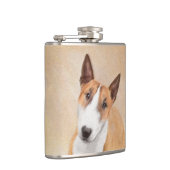 Miniatur Bull Terrier Malerei - Niedlich Original  Flachmann (Rechts)