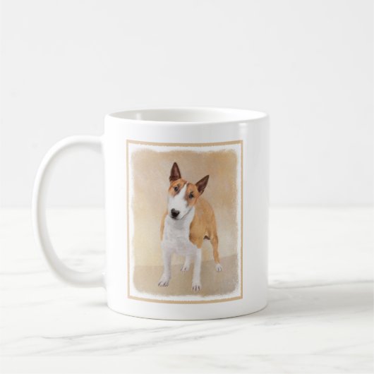 Miniatur Bull Terrier Malerei - Niedlich Original  Kaffeetasse (Links)