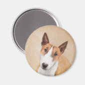 Miniatur Bull Terrier Malerei - Niedlich Original Magnet (Vorderseite/Rückseite)