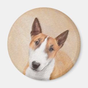 Miniatur Bull Terrier Malerei - Niedlich Original  Magnet