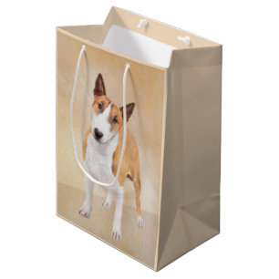 Miniatur Bull Terrier Malerei - Niedlich Original Mittlere Geschenktüte