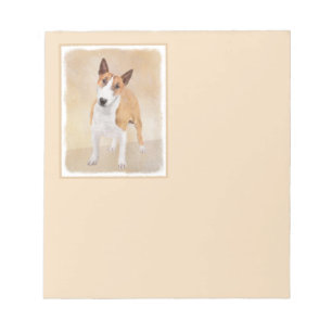 Miniatur Bull Terrier Malerei - Niedlich Original Notizblock