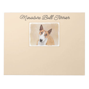 Miniatur Bull Terrier Malerei - Niedlich Original  Notizblock