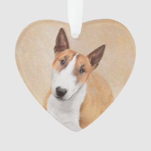 Miniatur Bull Terrier Malerei - Niedlich Original  Ornament