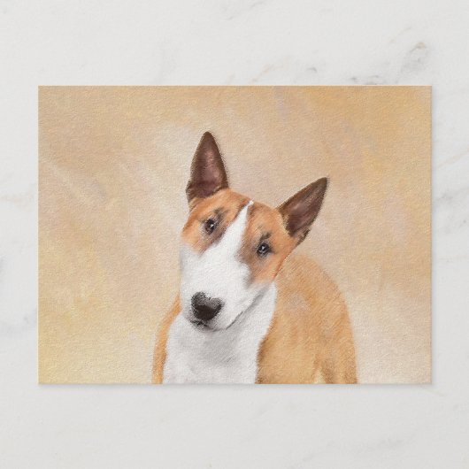 Miniatur Bull Terrier Malerei - Niedlich Original Postkarte (Vorderseite)