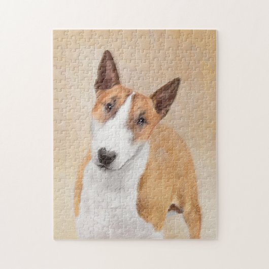 Miniatur Bull Terrier Malerei - Niedlich Original  Puzzle (Vertikal)