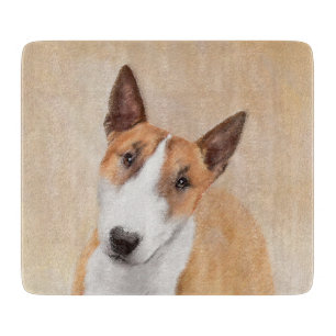 Miniatur Bull Terrier Malerei - Niedlich Original  Schneidebrett