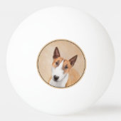 Miniatur Bull Terrier Malerei - Niedlich Original  Tischtennisball (Rückseite)