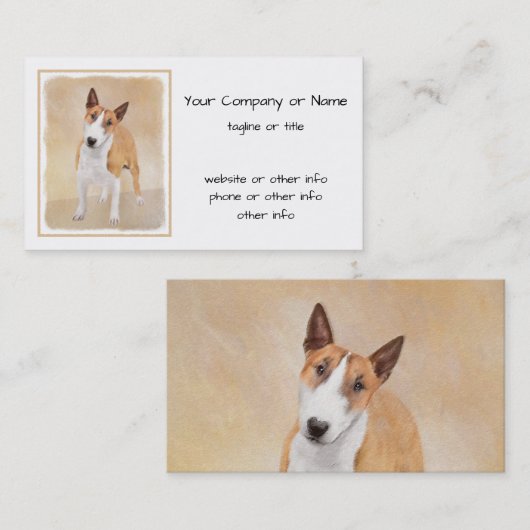 Miniatur Bull Terrier Malerei - Niedlich Original  Visitenkarte (Vorne/Hinten)