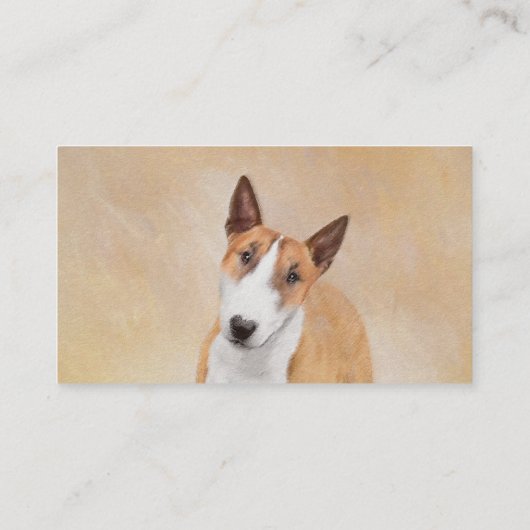 Miniatur Bull Terrier Malerei - Niedlich Original  Visitenkarte (Rückseite)