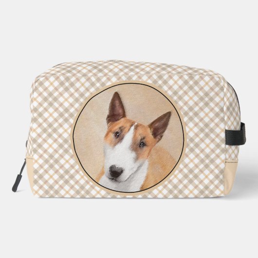 Miniatur Bull Terrier Malerei Original Hunde Kunst Waschbeutel (Rückseite)