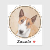 Miniatur Bull Terrier Painting - Original Hunde Ku Aufkleber (Blatt)