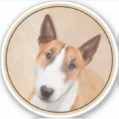 Miniatur Bull Terrier Painting - Original Hunde Ku Aufkleber (Vorderseite)
