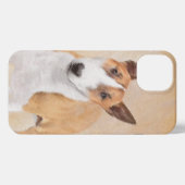 Miniatur Bull Terrier Painting - Original Hunde Ku iPhone Hülle (Rückseite (Horizontal))