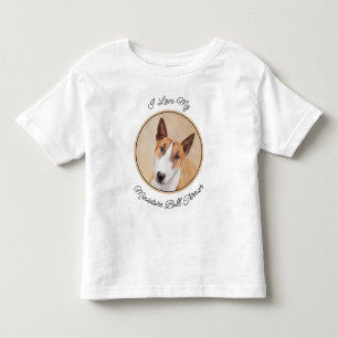 Miniatur Bull Terrier Painting - Original Hunde Ku Kleinkind T-shirt