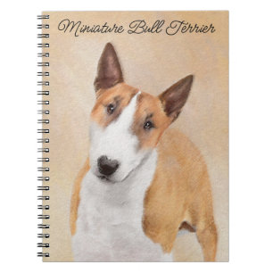 Miniatur Bull Terrier Painting - Original Hunde Ku Notizblock