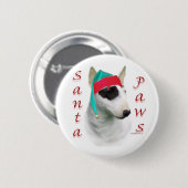 Miniatur Bull Terrier Santa Paws Button (Vorne & Hinten)