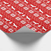 Miniatur Bull Terrier Silhouetten Hunde Weihnachte Geschenkpapier (Ecke)