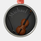 Miniatur Cello & Bogen Inside Personalisiert Ornament Aus Metall (Vorne)