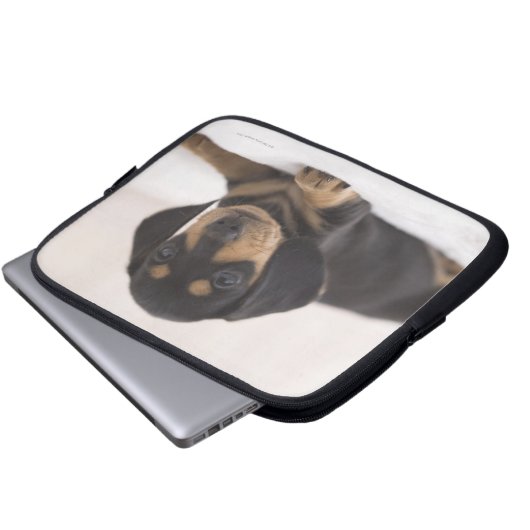 Miniatur-Dackel Laptopschutzhülle (Vorne Knopf)