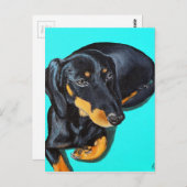 Miniatur-Dackel Postkarte (Vorne/Hinten)
