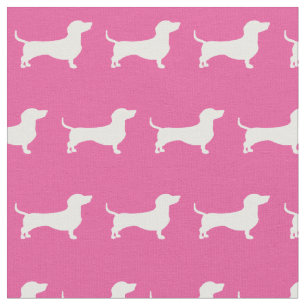 Miniatur-Dackel Weiner Hunde Silhouette Pink Stoff