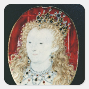 Miniatur der Königin Elizabeth I Quadratischer Aufkleber