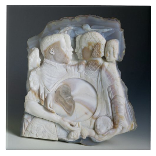 Miniatur, die Cosimo de Medici (1519-74) darstellt Fliese (Vorderseite)