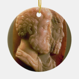 Miniatur, die Marcus Aurelius (121-180) darstellt Keramik Ornament
