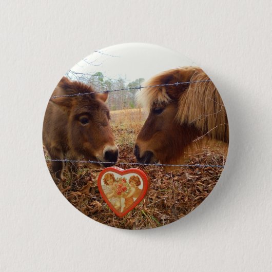 Miniatur Donkey & Horse Herzstück Button (Vorderseite)