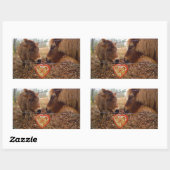 Miniatur Donkey & Horse Herzstück Rechteckiger Aufkleber (Blatt)