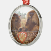 Miniatur Donkey & Horse Herzstück Silbernes Ornament (Links)