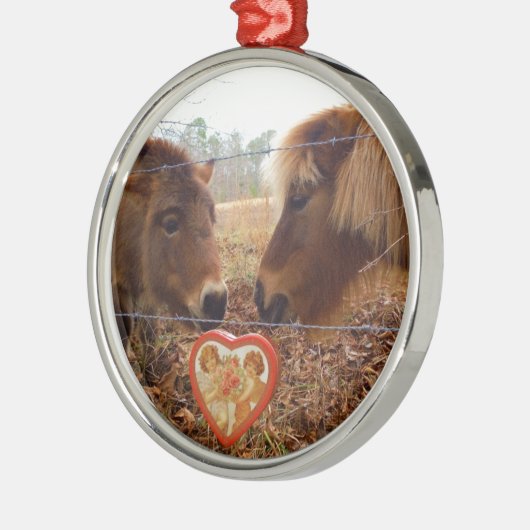 Miniatur Donkey & Horse Herzstück Silbernes Ornament (Links)