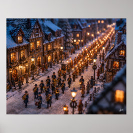 Miniatur-Fackellicht-Winterparade Poster