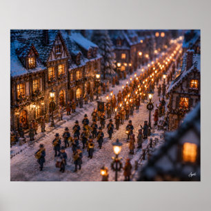 Miniatur-Fackellicht-Winterparade Poster